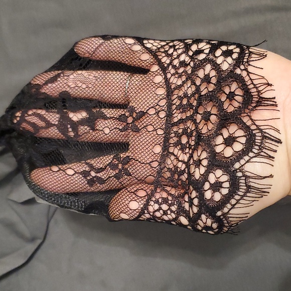 NWT women's pajama set two piece sleepwear PJs lace nightwear loungewear Grey M - Picture 4 of 5